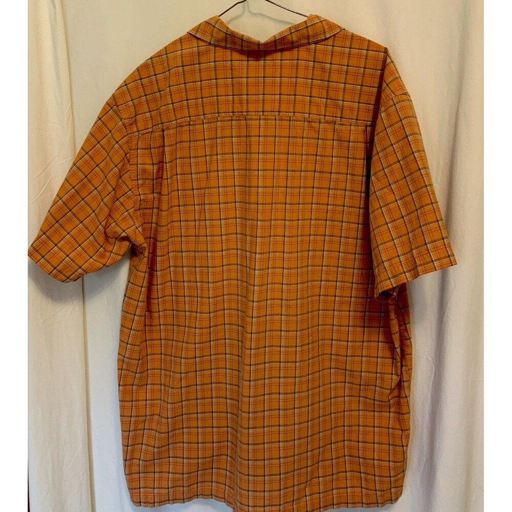 Columbia Sportswear Co. Button up Shirt Short Sleeve Orange Cotton Men's Large - Picture 4 of 6
